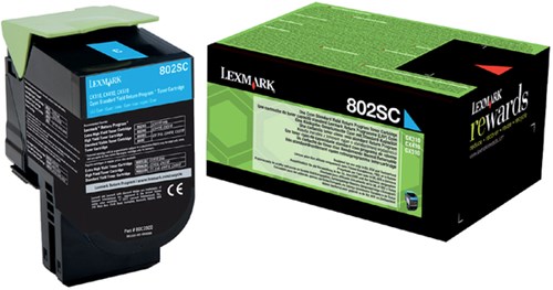 Lexmark 80C2SC0 return program  toner cyaan 2.000 afdrukken