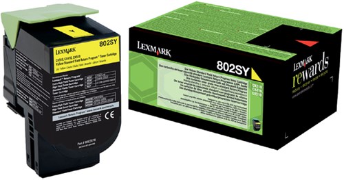 Lexmark 80C2SY0 return program toner geel 2.000 afdrukken