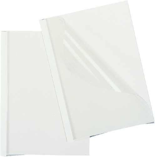 Thermische omslag GBC A4 8mm transparant/wit 100stuks-2