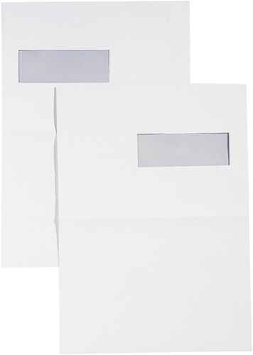 C4 Envelop met venster links Quantore 229x324mm doos van 250 stuks wit-2