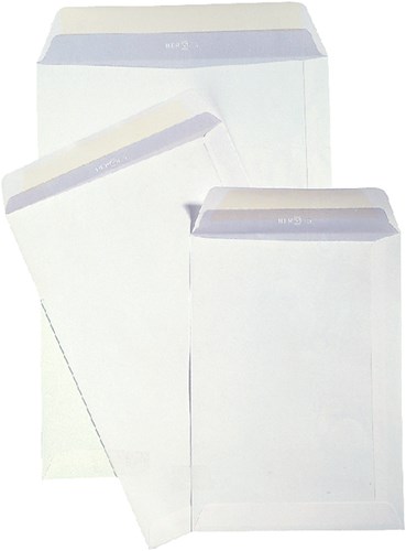 Akte envelop zonder venster Hermes 240x340mm met plakstrip doos van 250 stuks wit-2