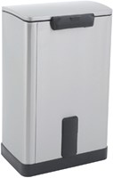 Pedaalemmer 40 liter RVS mat rechthoekig E-Cube-2