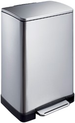 Pedaalemmer 40 liter RVS mat rechthoekig E-Cube