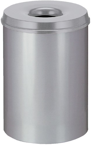 Papierbak met vlamdover Vepabins 30liter grijs-2