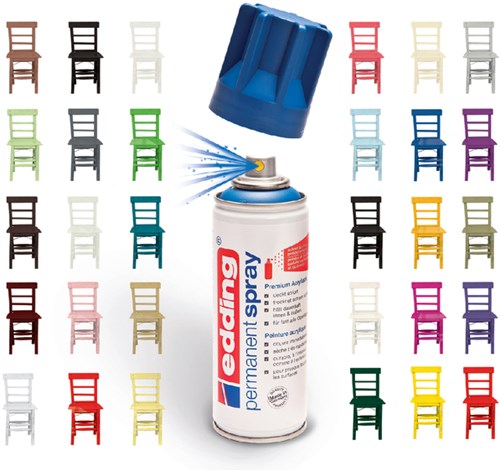 Edding permanent spray 5200, 200 ml zilver mat-3