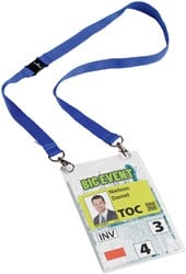 Keycord met A6 badge voor evenementen blauw Durable