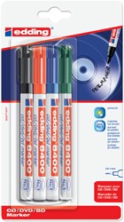 Cd marker edding 8400 rond assorti 0.5-1.0mm blister à 4st