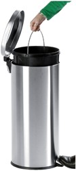 Pedaalemmer 30 liter RVS mat rond