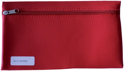 Schooletui met rits 15x26cm skai helder rood