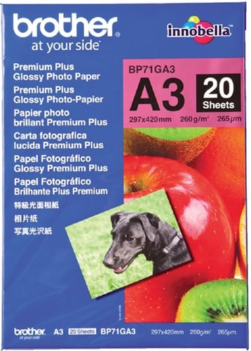 Brother photopaper A3 glossy A3 (297x420mm) 20sheet white 260gr