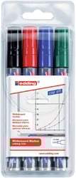 Whiteboard markers Edding 250 set van 4 assorti 1.5-3mm dikte