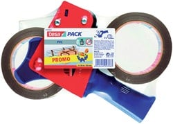 Tesa afroller voor verpakkingsplakband van maximum 50 mm, inclusief 2 rollen PVC tape ft 50 mm x 66 m