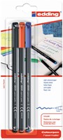 Fineliner edding 1200 assorti 1mm blister à 3 stuks