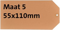Label karton nr5 200gr 55x110mm chamois 1000stuks