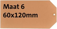 Label karton nr6 200gr 60x120mm chamois 1000stuks