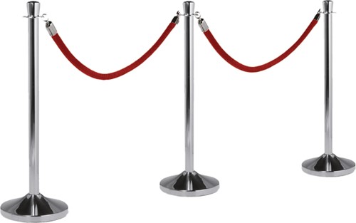 Afzetkoord Securit 150cm rood met chroome knop-3