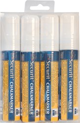 Krijtstift Securit large wit blister met 4 stuks