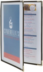 Menukaart Crystal A4 transparant 2 insteektassen