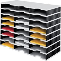 Opbergsysteem Styrodoc Trio A4 stapelbaar 24 vakken zwart/grijs