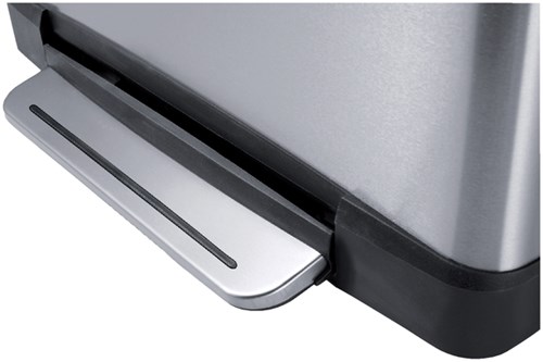 Eko pedaalemmer uit mat roestvrij staal, met kunststof binnenemmer, inhoud 10+9 L-2