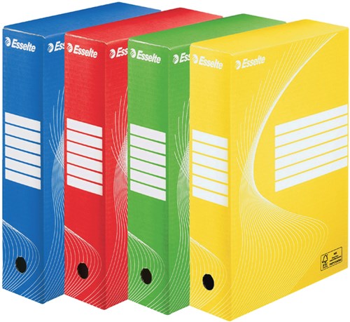 Archiefdoos Esselte Boxycolor 80mm geel-2