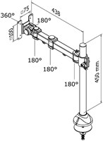 Monitorarm Neomounts D960G 10-30 doorvoer zwart1605-2