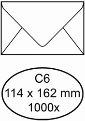 C6 Envelop 114x162mm zonder venster doos van 1000 stuks