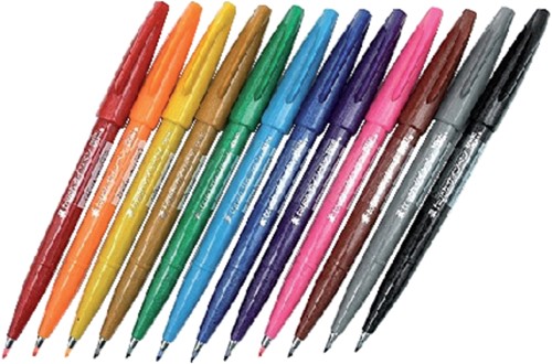 Brush stiften Pentel Sign SES15C etui à 12 assorti-2