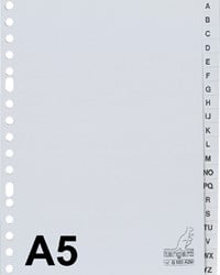 Tabbladen Kangaro A5 17-gaats G520AZM alfabet grijs PP