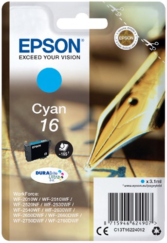 C13T16224012 EPSON WF2010 INK CYA ST pages 3,1ml