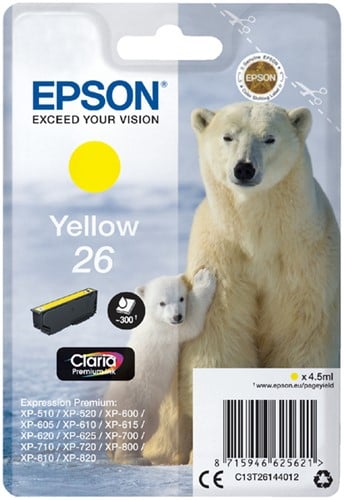 C13T26144012 EPSON XP600 INK YELLOW ST pages 4,5ml