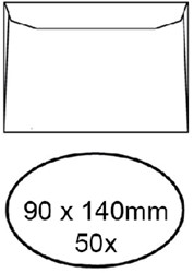 Envelop voor visitekaartjes 90x140mm 95gr wit 50st.