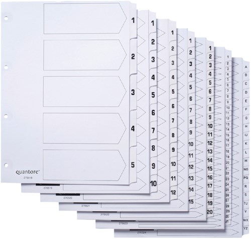 Tabbladen 4-gaats 5-delig wit karton-2