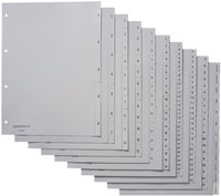 Tabbladen 4-gaats 1-52 genummerd grijs PP-2