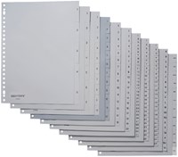 Tabbladen cijfers met nummers van 1-15 grijs PP-2