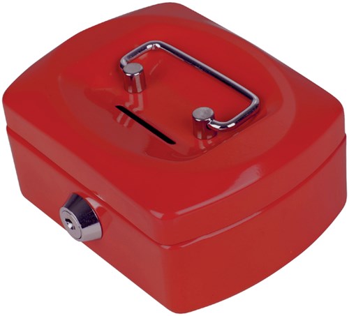 Geldkist Pavo met gleuf 125x95x60mm rood-2