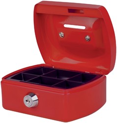Geldkist Pavo met gleuf 125x95x60mm rood
