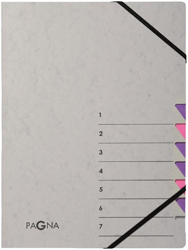 Sorteermap Pagna Easy 7 tabs A4 grijs