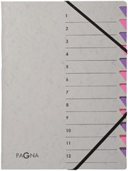 Sorteermap Pagna Easy 12 tabs A4 grijs