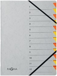 Sorteermap Pagna Easy 12 tabs A4 grijs