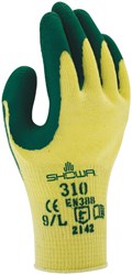 Handschoen Showa 310 grip latex groen/geel large
