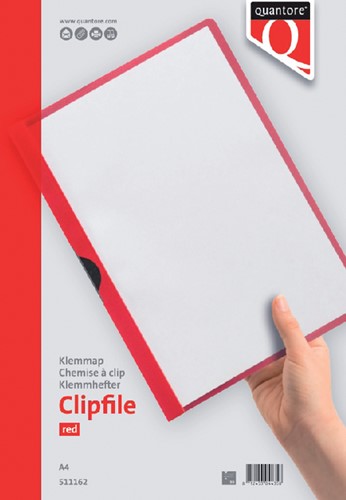 Klemmap A4 3mm rood Quantore
