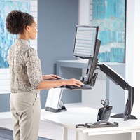 Zit-Sta werkplek Fellowes Easy Glide zwart-2