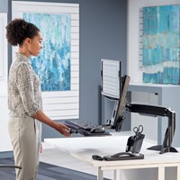 Zit-Sta werkplek Fellowes Easy Glide zwart-3