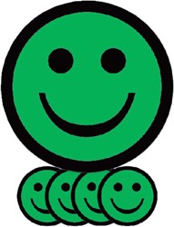 Magneet diameter 50mm smiley groen blister van 5 stuks