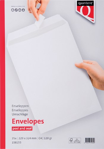 Akte envelop zonder venster 229 x 324 mm met plakstrip pak van 25 stuks wit 10x stuk-3
