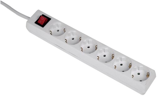 Tafelcontactdoos 6voudig beveiligd 500cm wit-2