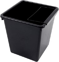 Papierbak kunststof vierkant taps 21liter zwart-2