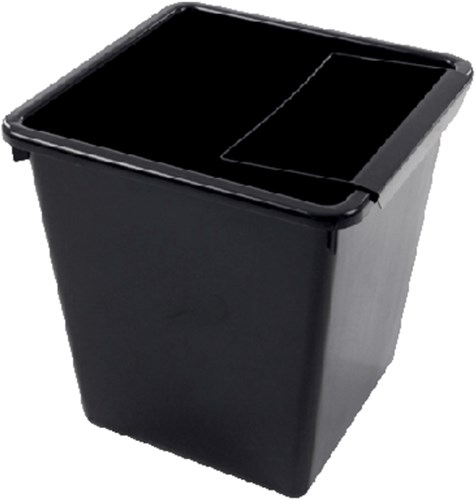 Papierbak kunststof vierkant taps 21liter zwart-2