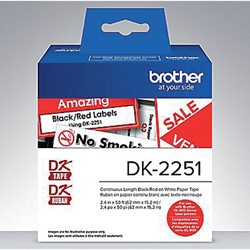 Brother DK-22251 label zwart en rood op wit 62mm x 15,24m
